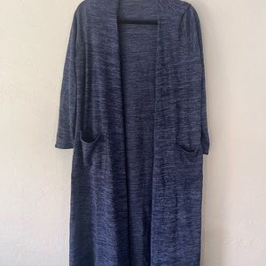 Heathered Blue Long Cardigan